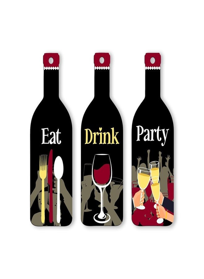 اكستور مجموعة من 3 قطع من ديكورات جدارية خشبية من خشب MDF من Xtore، مثالية لغرفة المعيشة، غرفة النوم، المكتب، المطبخ، أو حتى كقطعة ديكور مميزة لحفلات الطعام والشراب. - Image 1